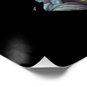 Blue Space Cat Astronaut houdt gloeiende module va Perfect Poster (Hoek)