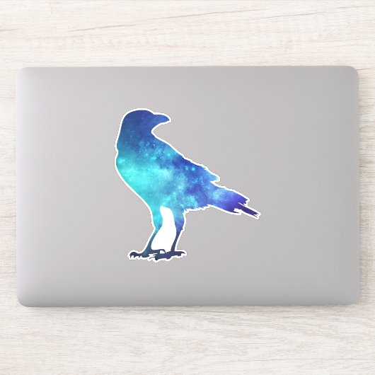 Blue Space Crow Sticker (Computer)
