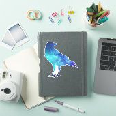 Blue Space Crow Sticker (iPad Cover)