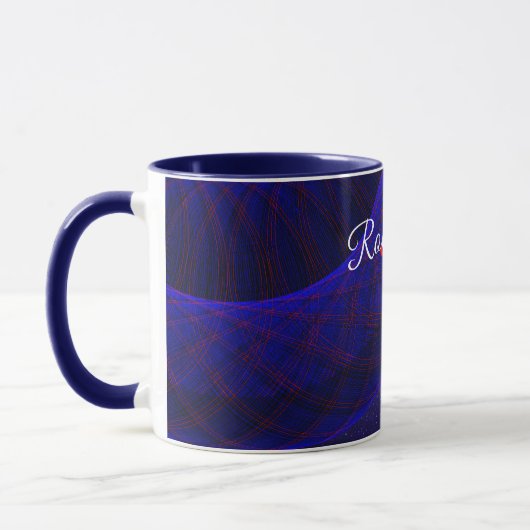 Blue Space Donuts Geometric Coffee Mug Mok (Links)