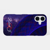 Blue Space Donuts Geometric iPhone 16 Case Hoesje (Achterkant horizontaal)