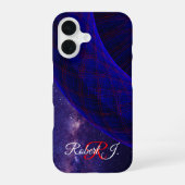 Blue Space Donuts Geometric iPhone 16 Case Hoesje (Achterkant)