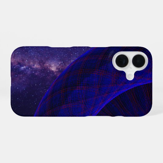 Blue Space Donuts Geometric iPhone 16 Case iPhone 16 Hoesje (Achterkant horizontaal)
