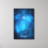 Blue Space Galaxy Bar Mitzvah Inloggen Bordcanvas Canvas Afdruk (Voorkant)