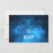 Blue Space Galaxy Bar Mitzvah RSVP (Voorkant)