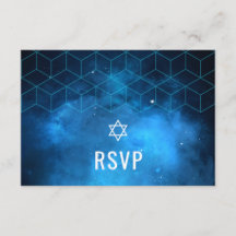 Blue Space Galaxy Bar Mitzvah RSVP