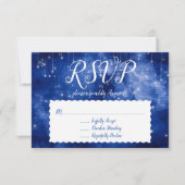 Blue Space Galaxy Celestial Stars RSVP respons Kaart (Voorkant)