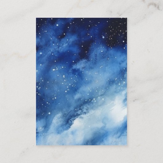 Blue Space Galaxy Thema Luier Raffle Ticket Informatiekaartje (Achterkant)