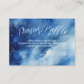 Blue Space Galaxy Thema Luier Raffle Ticket Informatiekaartje (Voorkant)