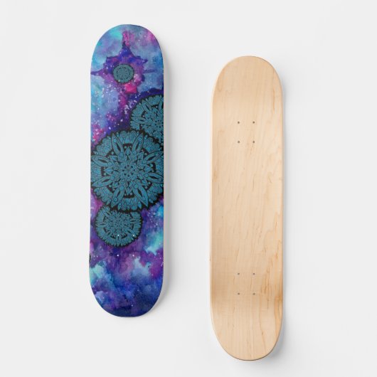 Blue Space Mandalas Persoonlijk Skateboard (Voorkant)