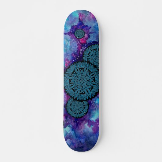 Blue Space Mandalas Persoonlijk Skateboard (Voorkant)