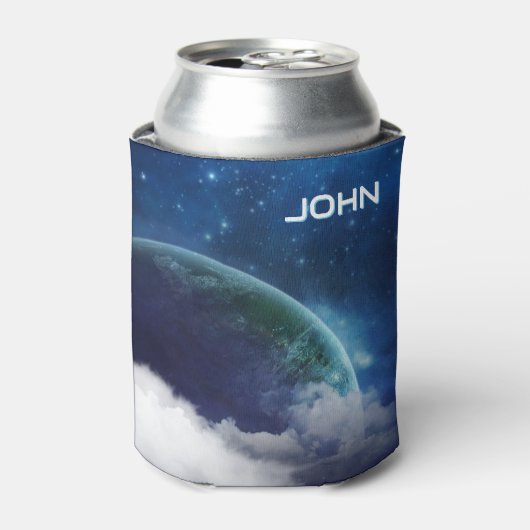 Blue Space Planeet | Gepersonaliseerde Blikjeskoel Blikjeskoeler (Blikje Voorkant)