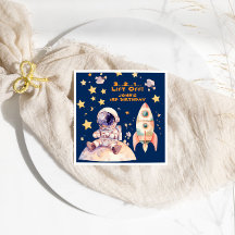 Blue Space Stars & Astronauten Kids verjaardagsfee