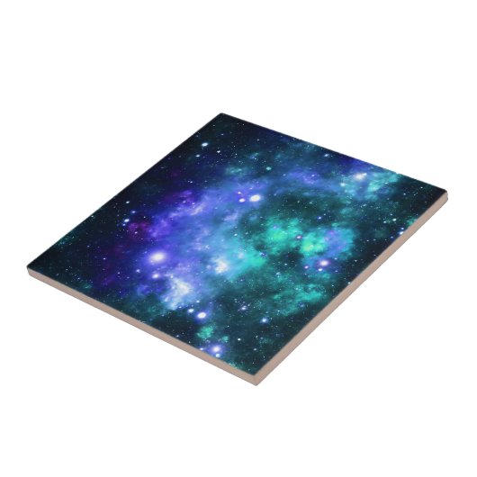 Blue Space Stars Galaxy Tegeltje (Zijkant)