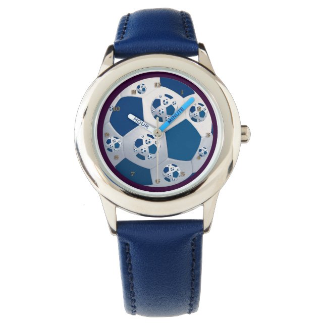 Blue Space Voetbalhorloge Horloge (Voorkant)