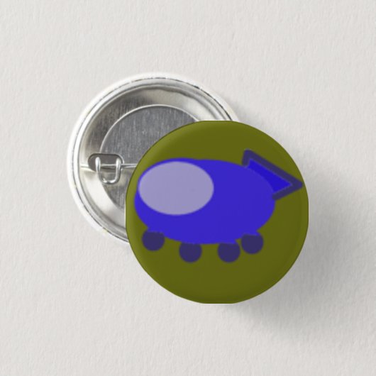 Blue Spaceship Button (Voorkant /achterkant)