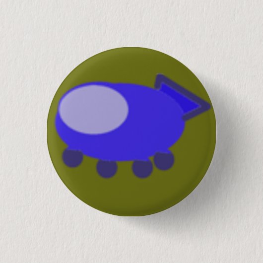 Blue Spaceship Button (Voorkant)