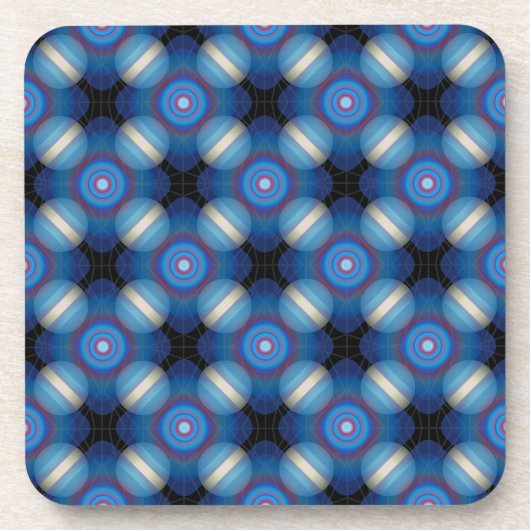 Blue Spacey geometrisch Bier Onderzetter (Voorkant)