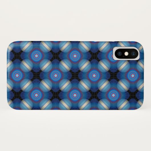Blue Spacey geometrisch Case-Mate iPhone Case (Achterkant (horizontaal))
