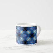 Blue Spacey geometrisch Espresso Kop (Voorkant rechts)