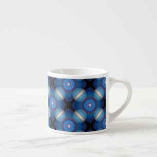 Blue Spacey geometrisch Espresso Kop