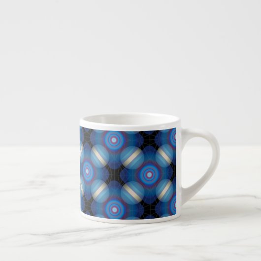 Blue Spacey geometrisch Espresso Kop (Rechts)