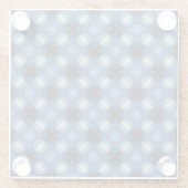 Blue Spacey geometrisch Glazen Onderzetter (Achterkant)