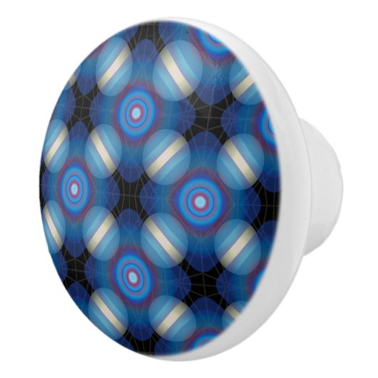 Blue Spacey geometrisch Keramische Knop (Rechts)