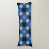 Blue Spacey geometrisch Lichaamskussen (Voorkant Verticaal)