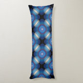 Blue Spacey geometrisch Lichaamskussen (Achterkant (Verticaal))