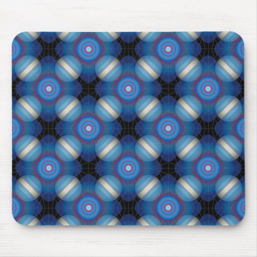 Blue Spacey geometrisch Muismat (Voorkant)