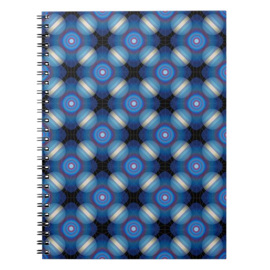 Blue Spacey geometrisch Notitieboek (Voorkant)