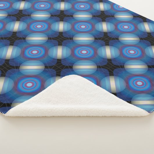 Blue Spacey geometrisch Sherpa Deken (3/4)