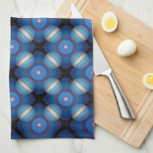 Blue Spacey geometrisch Theedoek (Quarter Fold)