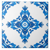 Blue Spanish Portuguese Patterned Tegeltje (Voorkant)