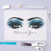 Blue Spark Black White Metallic Dank je wel Tissuepapier (Craft)