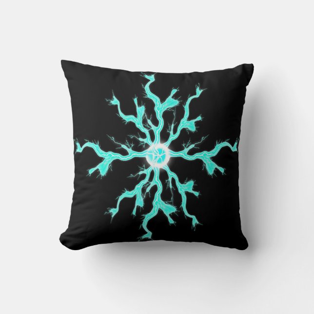 Blue Spark Lightning Pillow Kussen (Voorkant)