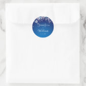Blue Sparking Winter Wonderland Wedding Ronde Sticker (Tas)