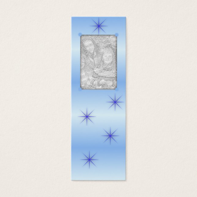 Blue Sparkle Bladwijzer Mini Visitekaartjes (Voorkant)