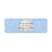 Blue Sparkle Carriage Assepoester Uitnodiging Etiket (Voorkant)