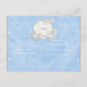 Blue Sparkle Carriage Cinderella Save the Date Aankondigingskaart (Achterkant)