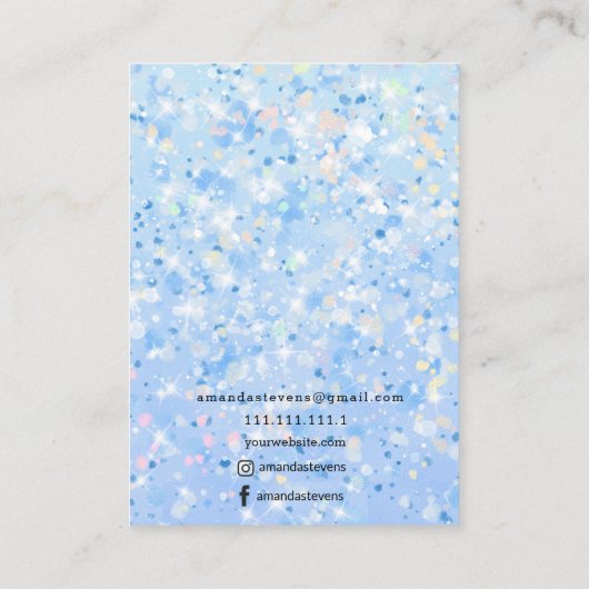 Blue Sparkle Chic Earling Display Visitekaartje (Achterkant)