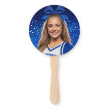 Blue Sparkle Dance Cheer Face on a Stick 10-pack