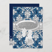Blue Sparkle Diamond & Glitter Sweet 16 Invite Kaart (Voorkant / Achterkant)