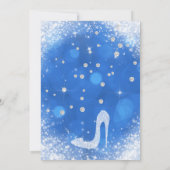 Blue Sparkle Diamond Wedding Dress Vrijgezellenfee Kaart (Achterkant)