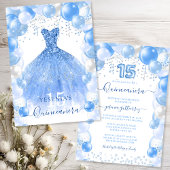 Blue Sparkle Dress Quinceañera Ballon Arch Kaart