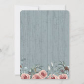 Blue Sparkle en Jar of Flowers Rustic Wedding Kaart (Achterkant)