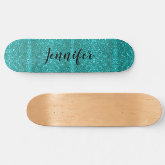 Blue Sparkle gepersonaliseerde meisjes Persoonlijk Skateboard (Horizontaal)