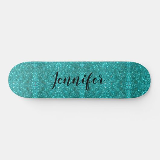 Blue Sparkle gepersonaliseerde meisjes Persoonlijk Skateboard (Horizontaal)
