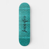 Blue Sparkle gepersonaliseerde meisjes Persoonlijk Skateboard (Voorkant)